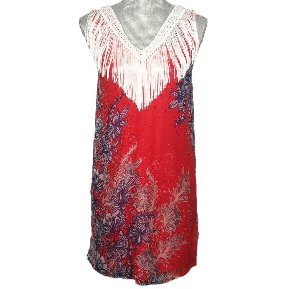 ELLA MOSS Zaneen V-Neck Fringe Dress NWT S